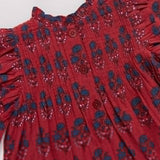 Girls Jaipur Dress || Red Autumn Strawflower