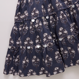 Girls Peachy Dress || Navy Strawflower