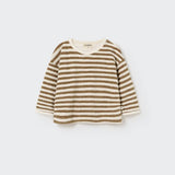Organic Baby Sweatshirt || Coffee Toweling Stripes
