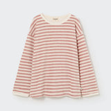 Organic Striped Toweling Sweatshirt || Rose