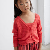Crochet Tricot Cardigan || Pink Ruby