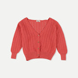 Crochet Tricot Cardigan || Pink Ruby