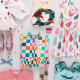 Girls Lame Steph Dress || Bottle Brush Trees