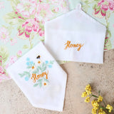 Honey Embroidered Hankie - White
