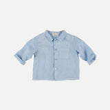 Linen Baby Shirt || Linen Blue