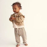 Organic Baby Pants || Coffee Toweling Stripes