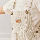 Cecil Overall with Fine Vertical Stripe || Sandy Brown Cloud