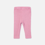 Soft Rib Baby Leggings || Pink