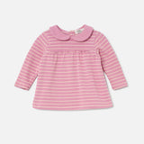 Striped Baby Dress || Pink Stone