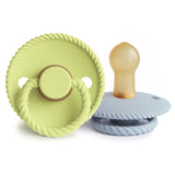 Frigg Rope Natural Rubber Pacifier || Green Tea & Powder Blue