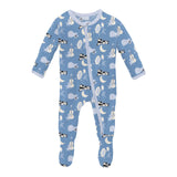 Bamboo 2 Way Zip Footie || Dream Blue Hey Diddle Diddle