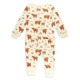 Organic Footless 2 Way Zipper Romper || Highland Cow