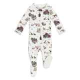 Organic 2 Way Zipper Footie || Farm Friends