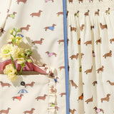 Girls Rafa Reversible Raincoat || Rainy Day Dachshunds