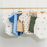 Multi Boys Jack Shirt || Vintage Car Embroidery