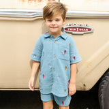 Boys Jack Shirt || Surfboard Embroidery