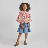 Girls Maribelle Bow Skirt || Chambray Spring