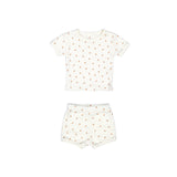Pointelle Short Sleeve Top || Natural, Little Oranges