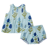 Baby Girls Jaipur Set || Light Blue Dandelion