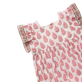 Girls Elsie Dress || Pink Dahlia Floral