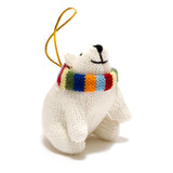 Knitted Ornament || Polar Bear with Scarf