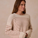 Women's Jacques Sweater | Poppy Stripe