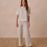 Women's Knit Wide Leg Pant | Sage Stripe