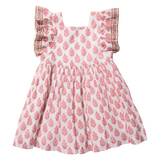 Girls Elsie Dress || Pink Dahlia Floral