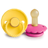 Frigg Rope & Daisy Natural Rubber Pacifier || Sunflower & Fuchsia