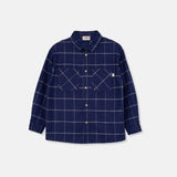 Plaid Flannel Shirt || Navy