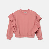 Soft Fleece Ruffles Sweatshirt || Rose