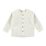 Baby Shirt || White with Buttons