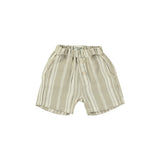 Baby Bermuda Shorts || Beige with White Stripes