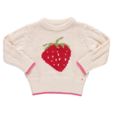 Girls Haven Sweater || Cream Strawberry