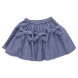 Girls Maribelle Bow Skirt || Chambray Spring
