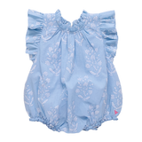 Baby Girls Harper Bubble || Blue Dewdrop Block Print