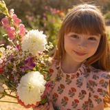 Girls Jennifer Dress || Multi Flower Drop