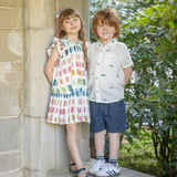 Multi Boys Jack Shirt || Vintage Car Embroidery