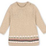 Baby Girl Sweater Knit Dress || Oat Heather