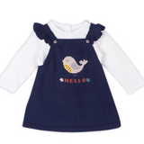 Baby Girl Tunic Dress & Bodysuit Set || Blue Ruffle Bird