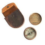 Walt Whitman Compass with Leather Pouch