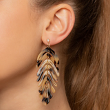 Plume Earrings || Tortoise Shell Brown