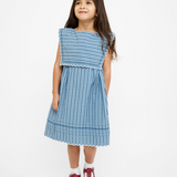 Clairette Dress || Navy Ladder Stripe