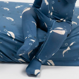 Footed Zipper Sleeper || Whales
