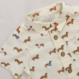 Baby Boys Jack Shirt || Dachshunds in Sweaters