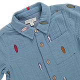 Boys Jack Shirt || Surfboard Embroidery