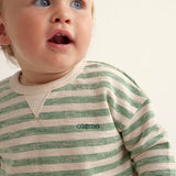 Organic Striped Baby Sweatshirt || Grass Green