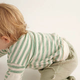 Organic Striped Baby Sweatshirt || Grass Green