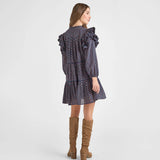 Womens Kalani Double Ruffle Dress || Navy Carnation