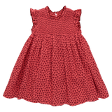 Girls Stevie Dress || Red Mini Hearts